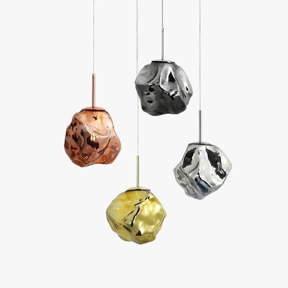 Adjustable Height Lava Glass Pendant Light
